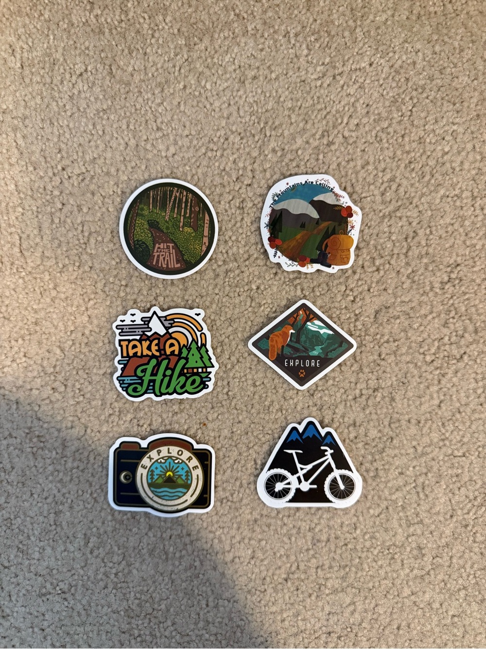 NWOT Hiking/Nature Sticker Pack - Green, Orange, Brown